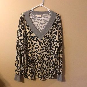 Womens top. Animal print. Large